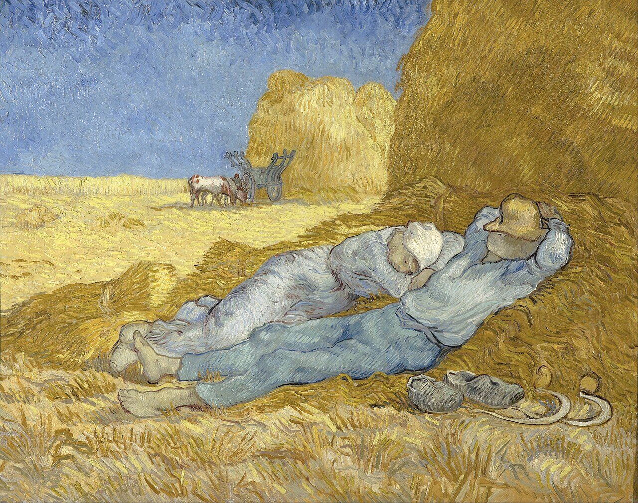«La siesta» de Van Gogh: dos figuras descansando en la paja